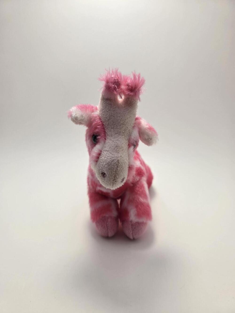Aurora World Plush Giraffe Hot Pink Stuffed Animal Toy (7 inch)